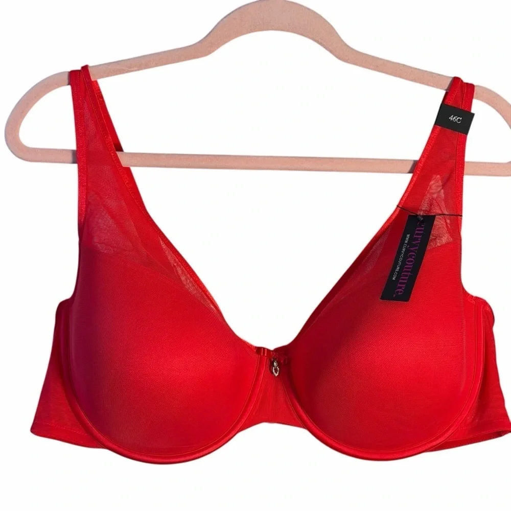 Curvy Couture Sheer Mesh Push Up Bra - Picture 5 of 11